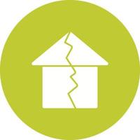 aardbeving raken huis cirkel achtergrond icoon vector