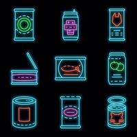 blikje icon set vector neon