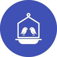 vogel in vogelhuis cirkel achtergrond icoon vector
