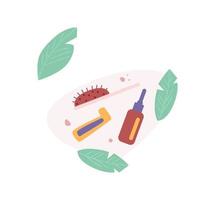 schoonheid routine cosmetische producten platte vectorillustratie. vector