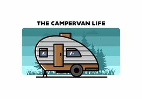 traan camper vintage illustratie ontwerp vector