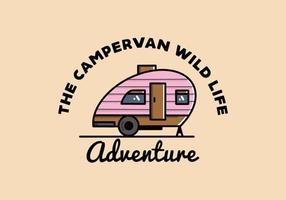 traan camper vintage illustratie ontwerp vector