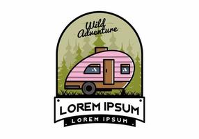 traan camper vintage illustratie ontwerp vector