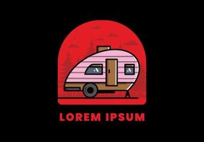 traan camper vintage illustratie ontwerp vector