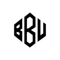 bbu letter logo-ontwerp met veelhoekvorm. bbu veelhoek en kubusvorm logo-ontwerp. bbu zeshoek vector logo sjabloon witte en zwarte kleuren. bbu-monogram, bedrijfs- en onroerendgoedlogo.