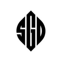 sgd cirkel letter logo-ontwerp met cirkel en ellipsvorm. sgd ellipsletters met typografische stijl. de drie initialen vormen een cirkellogo. sgd cirkel embleem abstracte monogram brief mark vector. vector