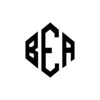 bea letter logo-ontwerp met veelhoekvorm. bea veelhoek en kubusvorm logo-ontwerp. bea zeshoek vector logo sjabloon witte en zwarte kleuren. bea monogram, business en onroerend goed logo.