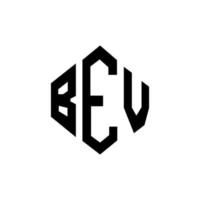 bev letter logo-ontwerp met veelhoekvorm. bev veelhoek en kubusvorm logo-ontwerp. bev zeshoek vector logo sjabloon witte en zwarte kleuren. bev monogram, bedrijfs- en onroerend goed logo.