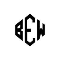 bew letter logo-ontwerp met veelhoekvorm. bew veelhoek en kubusvorm logo-ontwerp. bew zeshoek vector logo sjabloon witte en zwarte kleuren. bew monogram, business en onroerend goed logo.