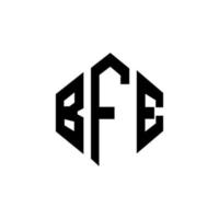 bfe letter logo-ontwerp met veelhoekvorm. bfe veelhoek en kubusvorm logo-ontwerp. bfe zeshoek vector logo sjabloon witte en zwarte kleuren. bfe-monogram, bedrijfs- en onroerendgoedlogo.
