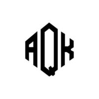 aqk letter logo-ontwerp met veelhoekvorm. aqk veelhoek en kubusvorm logo-ontwerp. aqk zeshoek vector logo sjabloon witte en zwarte kleuren. aqk monogram, bedrijfs- en onroerend goed logo.