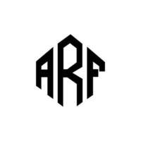 arf letter logo-ontwerp met veelhoekvorm. arf veelhoek en kubusvorm logo-ontwerp. arf zeshoek vector logo sjabloon witte en zwarte kleuren. arf monogram, bedrijfs- en onroerend goed logo.