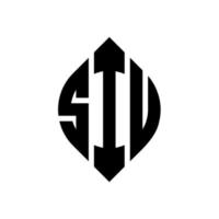 siu cirkel letter logo ontwerp met cirkel en ellipsvorm. siu ellipsletters met typografische stijl. de drie initialen vormen een cirkellogo. siu cirkel embleem abstracte monogram brief mark vector. vector