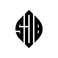 sjb cirkel letter logo ontwerp met cirkel en ellipsvorm. sjb ellipsletters met typografische stijl. de drie initialen vormen een cirkellogo. sjb cirkel embleem abstracte monogram brief mark vector. vector