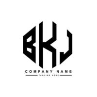 bkj letter logo-ontwerp met veelhoekvorm. bkj veelhoek en kubusvorm logo-ontwerp. bkj zeshoek vector logo sjabloon witte en zwarte kleuren. bkj monogram, business en onroerend goed logo.