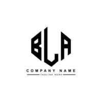 bla letter logo-ontwerp met veelhoekvorm. bla veelhoek en kubusvorm logo-ontwerp. bla zeshoek vector logo sjabloon witte en zwarte kleuren. bla monogram, bedrijfs- en onroerend goed logo.