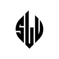 slu cirkel letter logo ontwerp met cirkel en ellipsvorm. slu ellipsletters met typografische stijl. de drie initialen vormen een cirkellogo. slu cirkel embleem abstracte monogram brief mark vector. vector