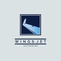 vleugels straalvliegtuig luchtvaartmaatschappij logo ontwerpsjabloon voor merk of bedrijf en andere vector