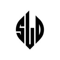 sld cirkel letter logo ontwerp met cirkel en ellipsvorm. sld-ellipsletters met typografische stijl. de drie initialen vormen een cirkellogo. sld cirkel embleem abstracte monogram brief mark vector. vector