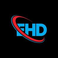 ehd-logo. eh brief. ehd brief logo ontwerp. initialen ehd-logo gekoppeld aan cirkel en monogram-logo in hoofdletters. ehd typografie voor technologie, zaken en onroerend goed merk. vector