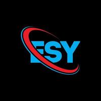 esy-logo. eze brief. esy brief logo ontwerp. initialen esy logo gekoppeld aan cirkel en hoofdletter monogram logo. esy typografie voor technologie, zaken en onroerend goed merk. vector