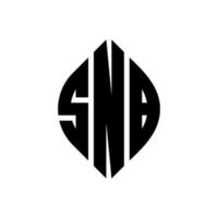 snb cirkel letter logo ontwerp met cirkel en ellipsvorm. snb ellipsletters met typografische stijl. de drie initialen vormen een cirkellogo. snb cirkel embleem abstracte monogram brief mark vector. vector