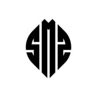 smz cirkel letter logo ontwerp met cirkel en ellipsvorm. smz ellipsletters met typografische stijl. de drie initialen vormen een cirkellogo. smz cirkel embleem abstracte monogram brief mark vector. vector