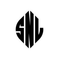 snl cirkel letter logo ontwerp met cirkel en ellipsvorm. snl ellipsletters met typografische stijl. de drie initialen vormen een cirkellogo. snl cirkel embleem abstracte monogram brief mark vector. vector