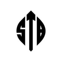 stb cirkel letter logo-ontwerp met cirkel en ellipsvorm. stb ellipsletters met typografische stijl. de drie initialen vormen een cirkellogo. stb cirkel embleem abstracte monogram brief mark vector. vector