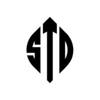 sto cirkel letter logo ontwerp met cirkel en ellipsvorm. sto ellipsletters met typografische stijl. de drie initialen vormen een cirkellogo. sto cirkel embleem abstracte monogram brief mark vector. vector