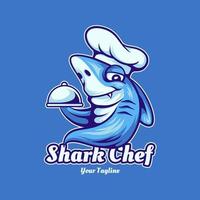 haai chef karakter logo vector