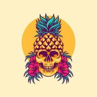 ananas schedel illustratie vector