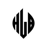 hlb cirkel letter logo-ontwerp met cirkel en ellipsvorm. hlb ellipsletters met typografische stijl. de drie initialen vormen een cirkellogo. hlb cirkel embleem abstracte monogram brief mark vector. vector