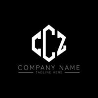 ccz letter logo-ontwerp met veelhoekvorm. ccz veelhoek en kubusvorm logo-ontwerp. ccz zeshoek vector logo sjabloon witte en zwarte kleuren. ccz-monogram, bedrijfs- en onroerendgoedlogo.