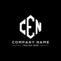 cen letter logo-ontwerp met veelhoekvorm. cen veelhoek en kubusvorm logo-ontwerp. cen zeshoek vector logo sjabloon witte en zwarte kleuren. cen monogram, business en onroerend goed logo.