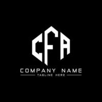 cfa letter logo-ontwerp met veelhoekvorm. cfa veelhoek en kubusvorm logo-ontwerp. cfa zeshoek vector logo sjabloon witte en zwarte kleuren. cfa-monogram, bedrijfs- en onroerendgoedlogo.