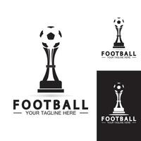 voetbal of voetbalkampioenschap trofee logo ontwerp vector pictogram template.champions voetbaltrofee voor winnaar award