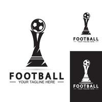 voetbal of voetbalkampioenschap trofee logo ontwerp vector pictogram template.champions voetbaltrofee voor winnaar award