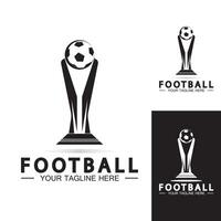 voetbal of voetbalkampioenschap trofee logo ontwerp vector pictogram template.champions voetbaltrofee voor winnaar award