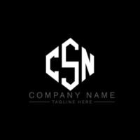 csn-letterlogo-ontwerp met veelhoekvorm. csn veelhoek en kubusvorm logo-ontwerp. csn zeshoek vector logo sjabloon witte en zwarte kleuren. csn-monogram, bedrijfs- en onroerendgoedlogo.