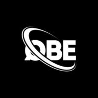 qbe-logo. qbe brief. qbe brief logo ontwerp. initialen qbe-logo gekoppeld aan cirkel en monogram-logo in hoofdletters. qbe typografie voor technologie, zaken en onroerend goed merk. vector