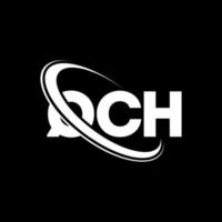 qch-logo. qch brief. qch brief logo ontwerp. initialen qch-logo gekoppeld aan cirkel en monogram-logo in hoofdletters. qch typografie voor technologie, zaken en onroerend goed merk. vector