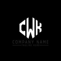 cwk letter logo-ontwerp met veelhoekvorm. cwk veelhoek en kubusvorm logo-ontwerp. cwk zeshoek vector logo sjabloon witte en zwarte kleuren. cwk monogram, business en onroerend goed logo.