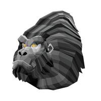 gorilla hoofd lowpoly stijl vector illustratie ontwerp