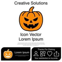 halloween pompoen pictogram eps 10 vector