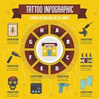 tattoo infographic, vlakke stijl vector