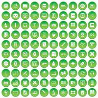 100 trainingspictogrammen instellen groene cirkel vector