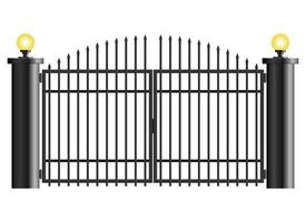 realistische stalen poort geïsoleerd op een witte achtergrond vector