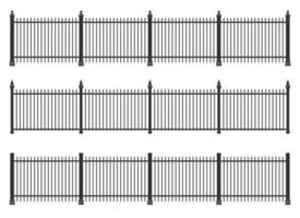 realistische stalen hek set vectorillustratie geïsoleerd op wit vector