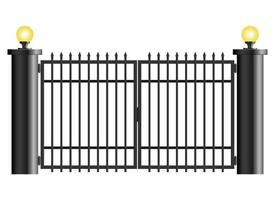 realistische stalen poort geïsoleerd op een witte achtergrond vector